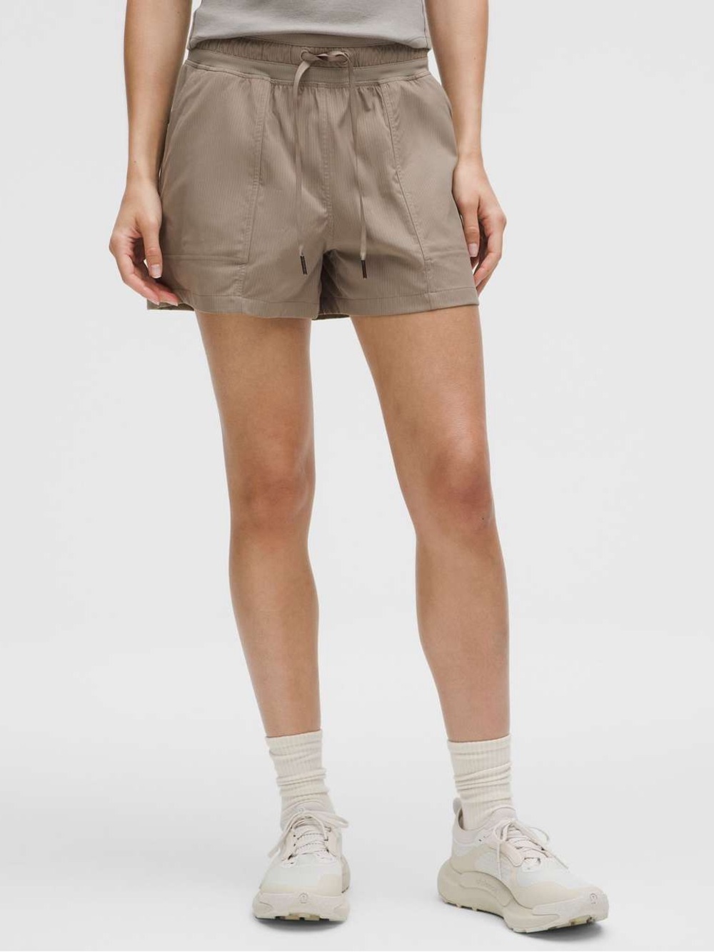 lululemon athletica Taupe Drawstring Athletic Shorts